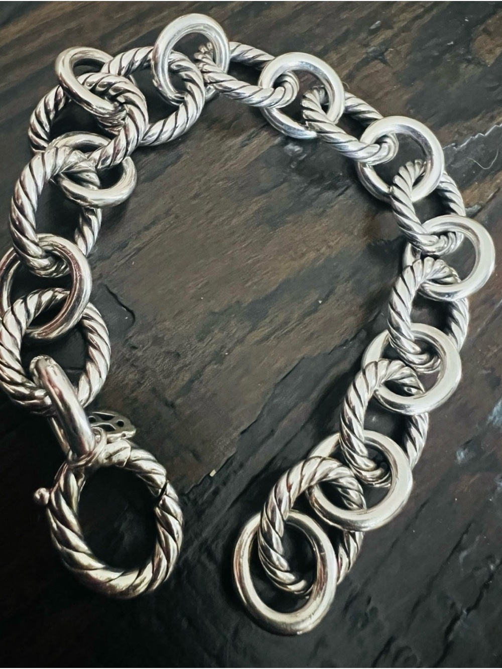 David Yurman Silver Twisted Link Bracelet